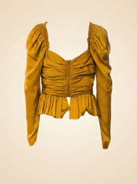 Square Neckline Long Sleeve Crop Top - back