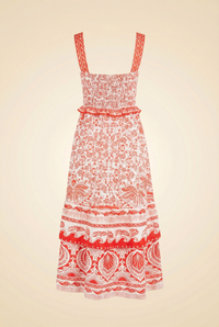 Farm Rio River Ride Linen-Blend Bustier Dress - back