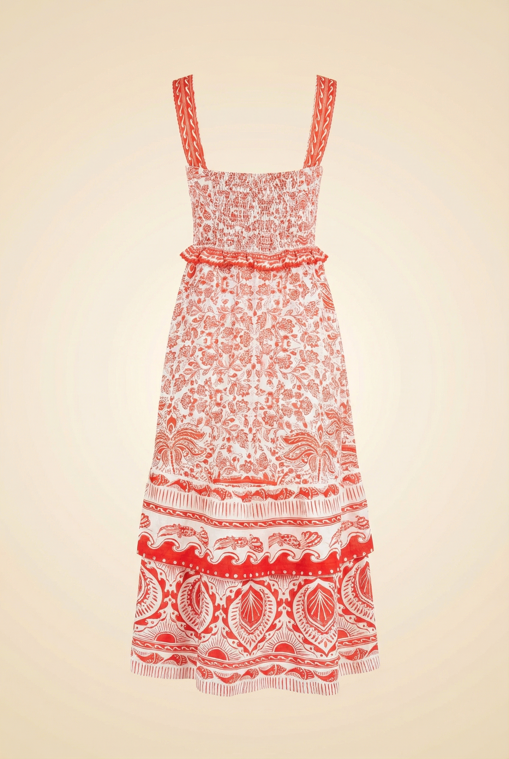 Farm Rio River Ride Linen-Blend Bustier Dress - back
