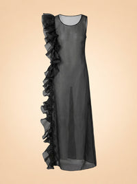 Exclusive Bea Ruffled Sheer Maxi Dress ghost_back