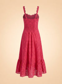 Charo Ruiz Ibiza Eyelet / Broderie Dress (hot pink) — back