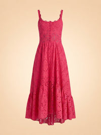Charo Ruiz Ibiza Eyelet / Broderie Dress (hot pink) — front