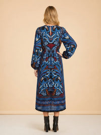 Farm Rio Long-Sleeve Midi Dress model_back