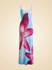 With Harper Lu Slip Dress Sky Lily Floral
