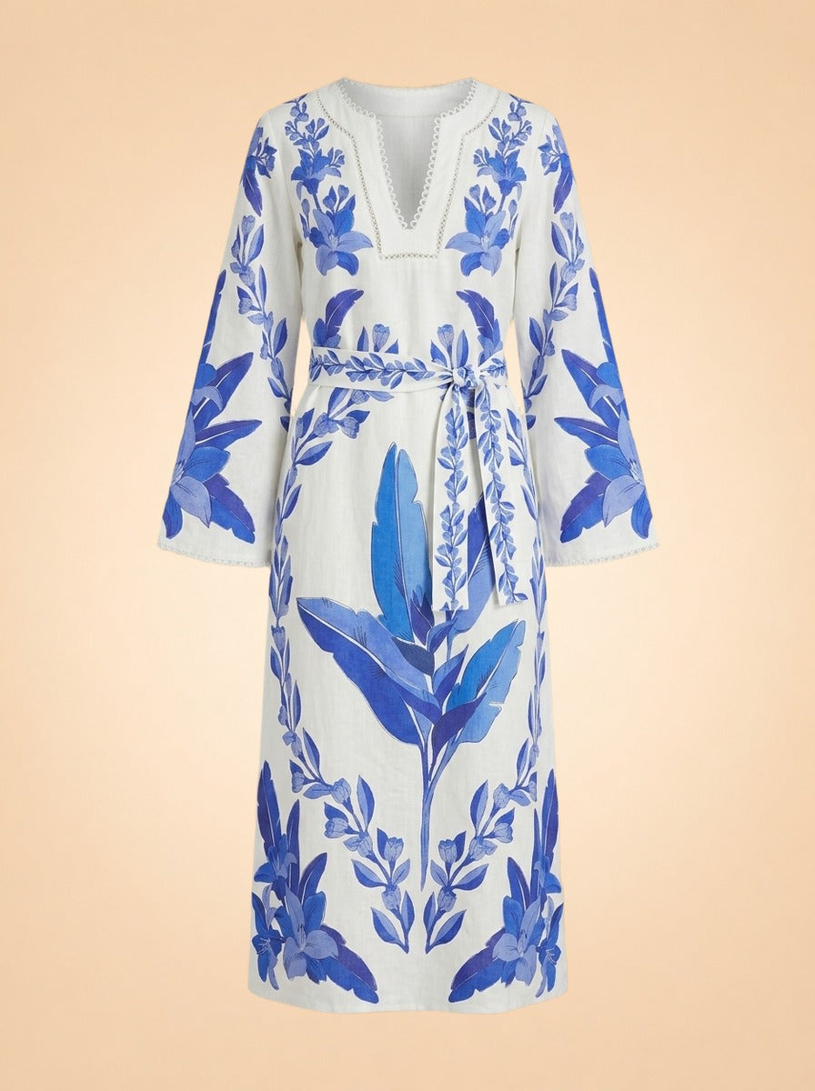 Floral Midi Tie Dress