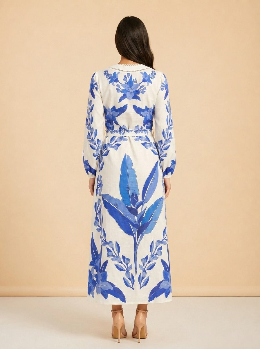 Floral Midi Tie Dress