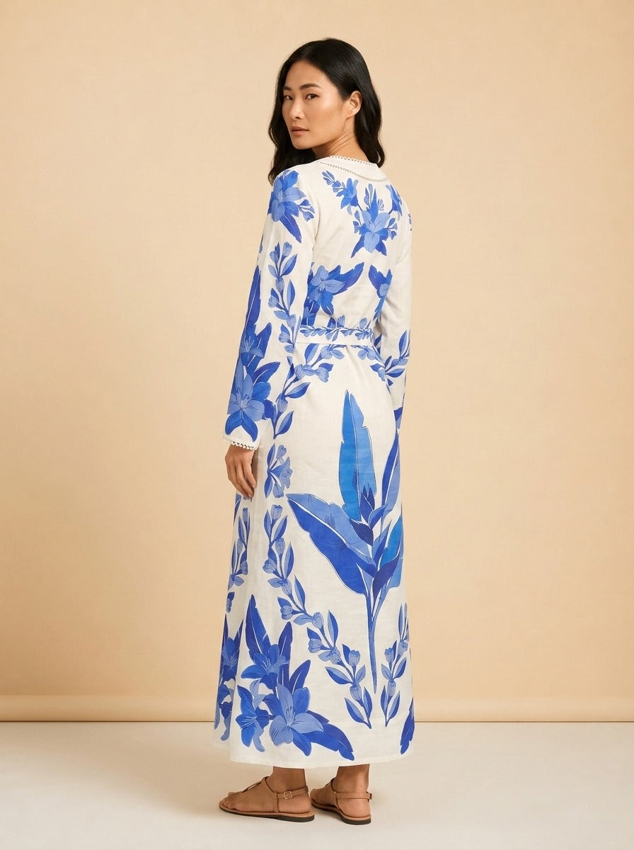 Floral Midi Tie Dress