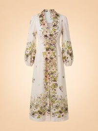 Floral Print Linen Dress ghost_front