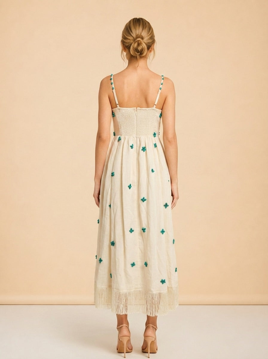 Floral Print Midi Length Dress w/ Tags model_back
