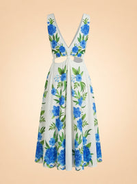 Floral Print Midi Length Dress