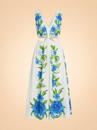 Floral Print Midi Length Dress