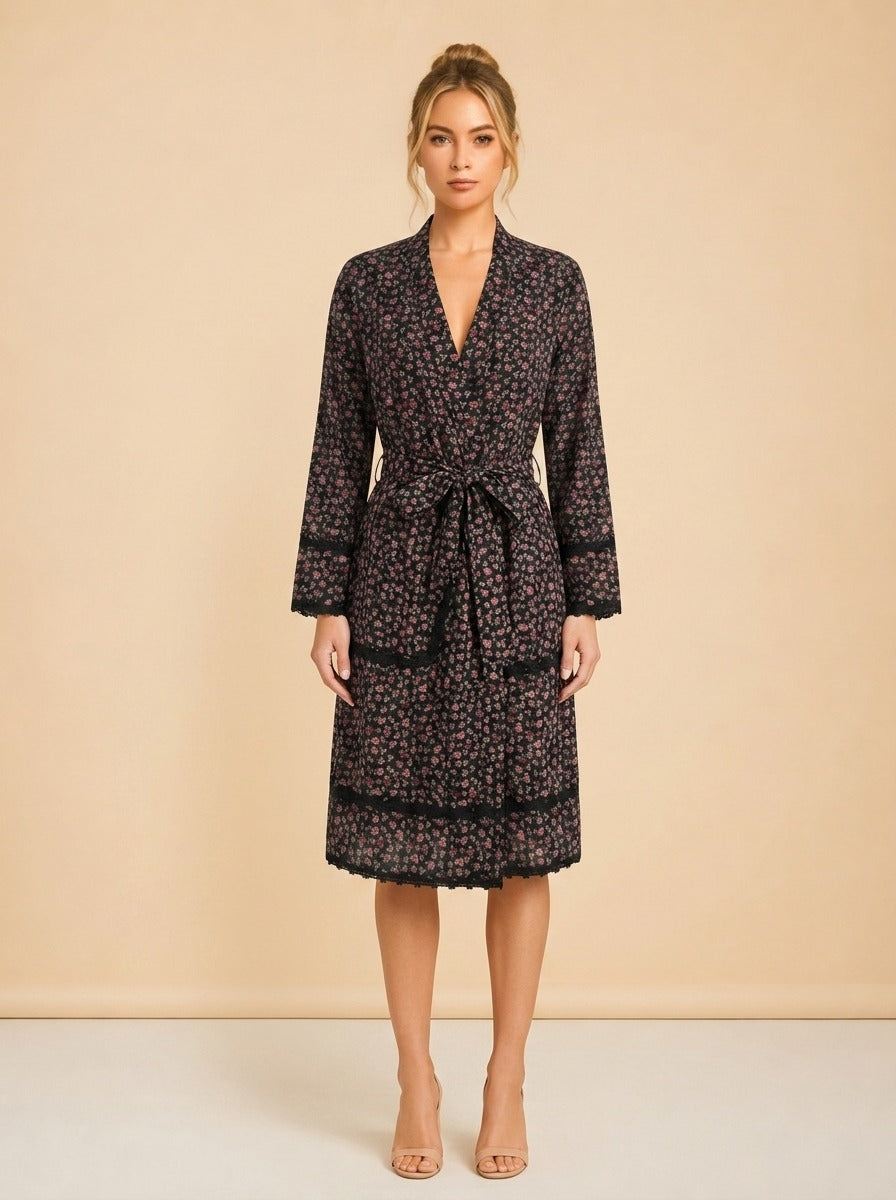 Floral robe model_front