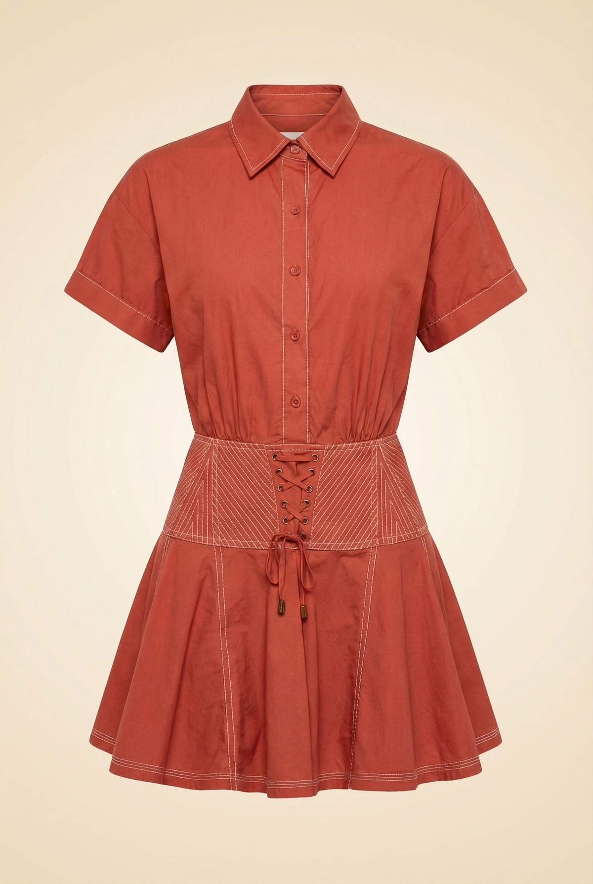 Georgia Cotton Poplin Short Sleeve Mini Dress