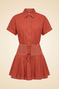 Georgia Cotton Poplin Short Sleeve Mini Dress