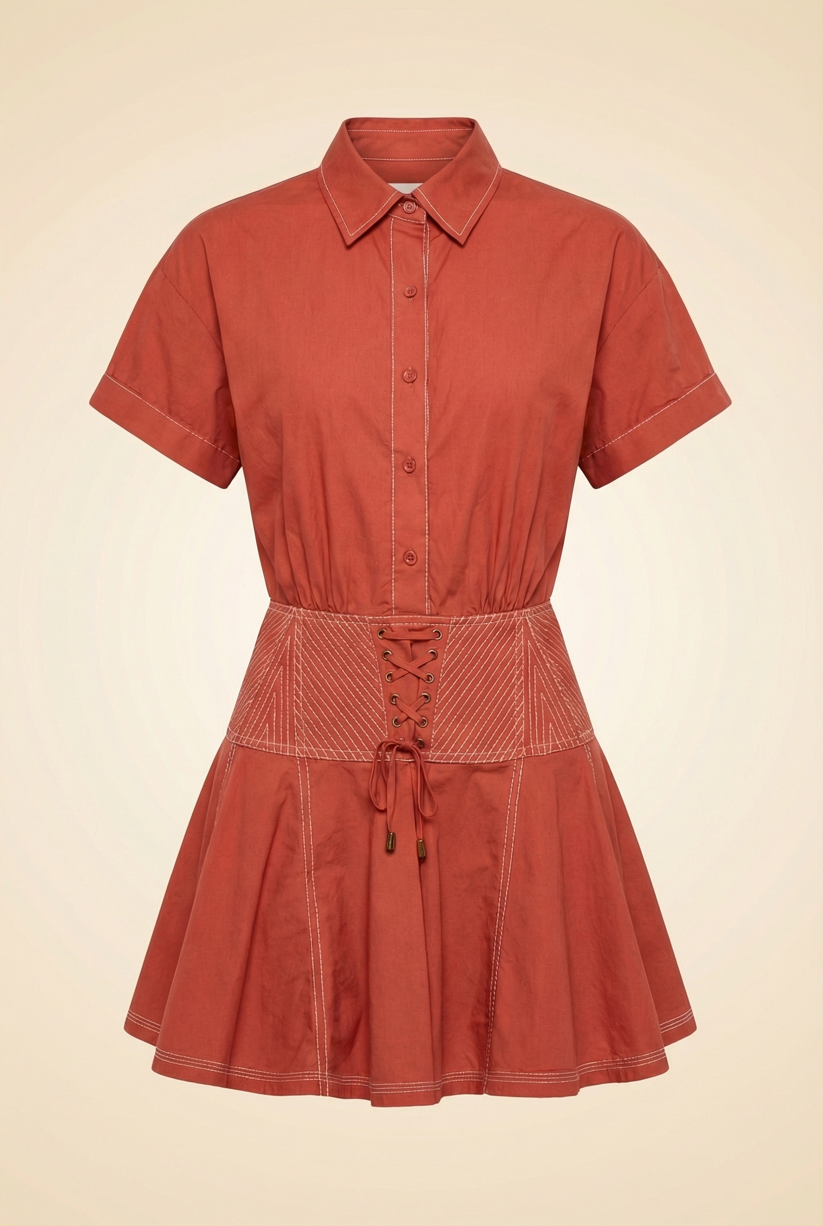 Georgia Cotton Poplin Short Sleeve Mini Dress