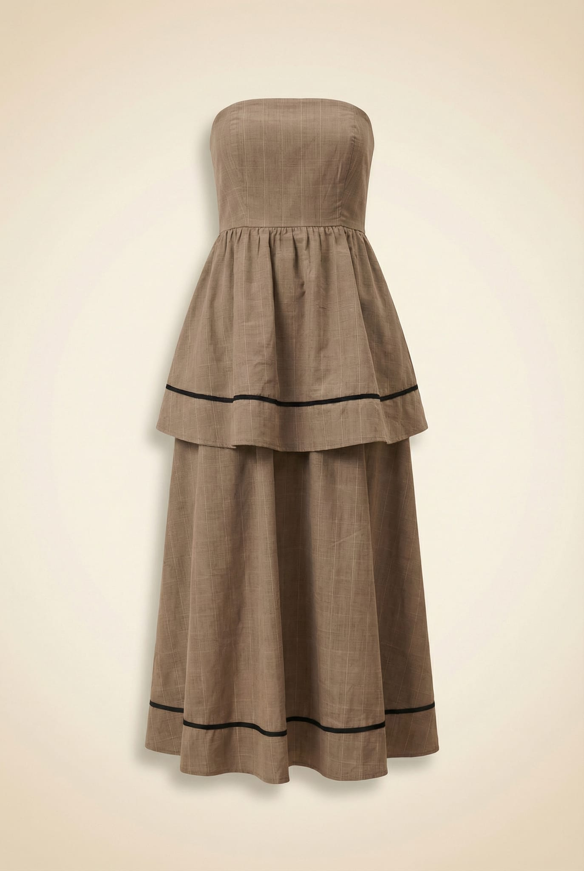 Strapless Midi Dress in Coco Check