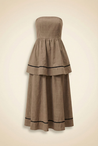 Strapless Midi Dress in Coco Check