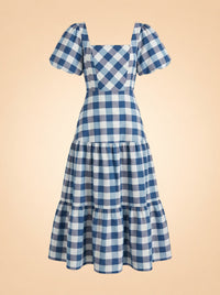 Gingham Cassidy Puff Sleeve Maxi Dress ghost_front