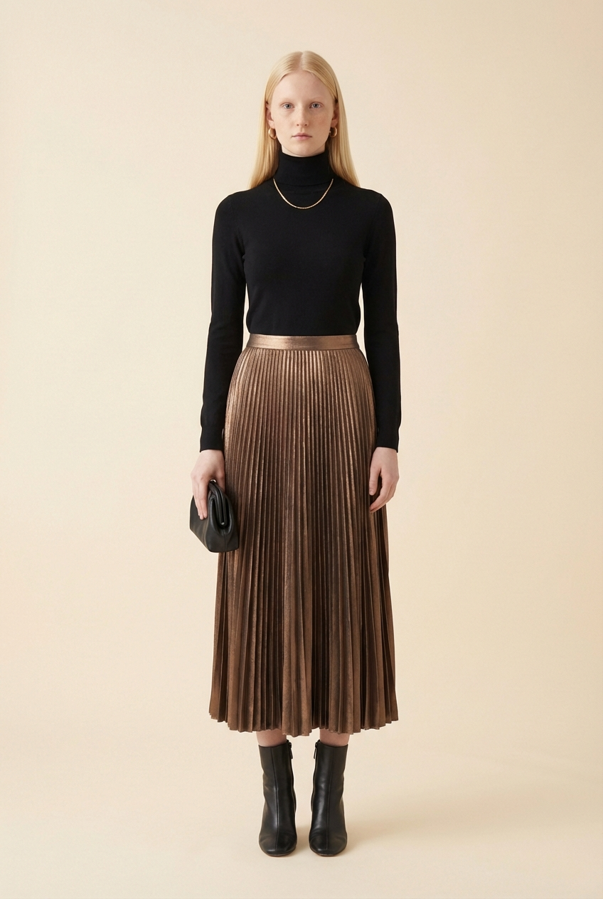 Cutout Accent Midi Length Skirt
