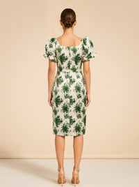Green Floral model_back