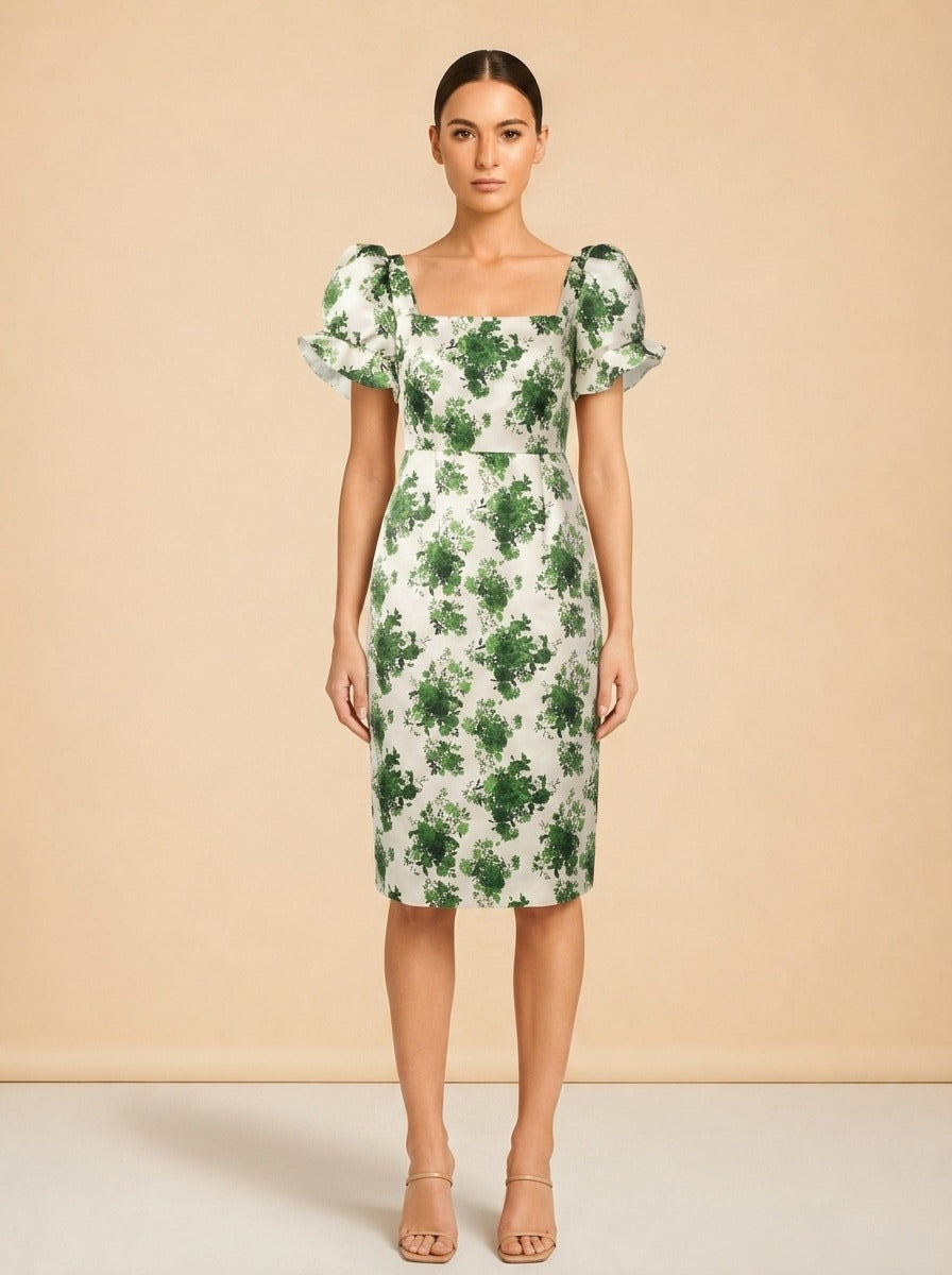 Green Floral model_front