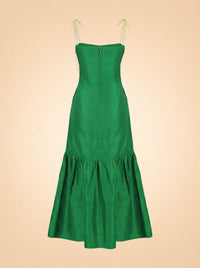 Green Marbella Silk Dress — HESS