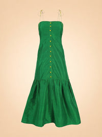 Green Marbella Silk Dress — HESS