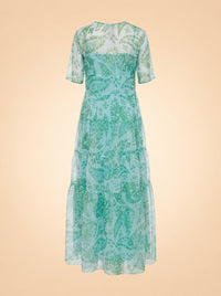 Green Paisley Floral Dress ghost_back