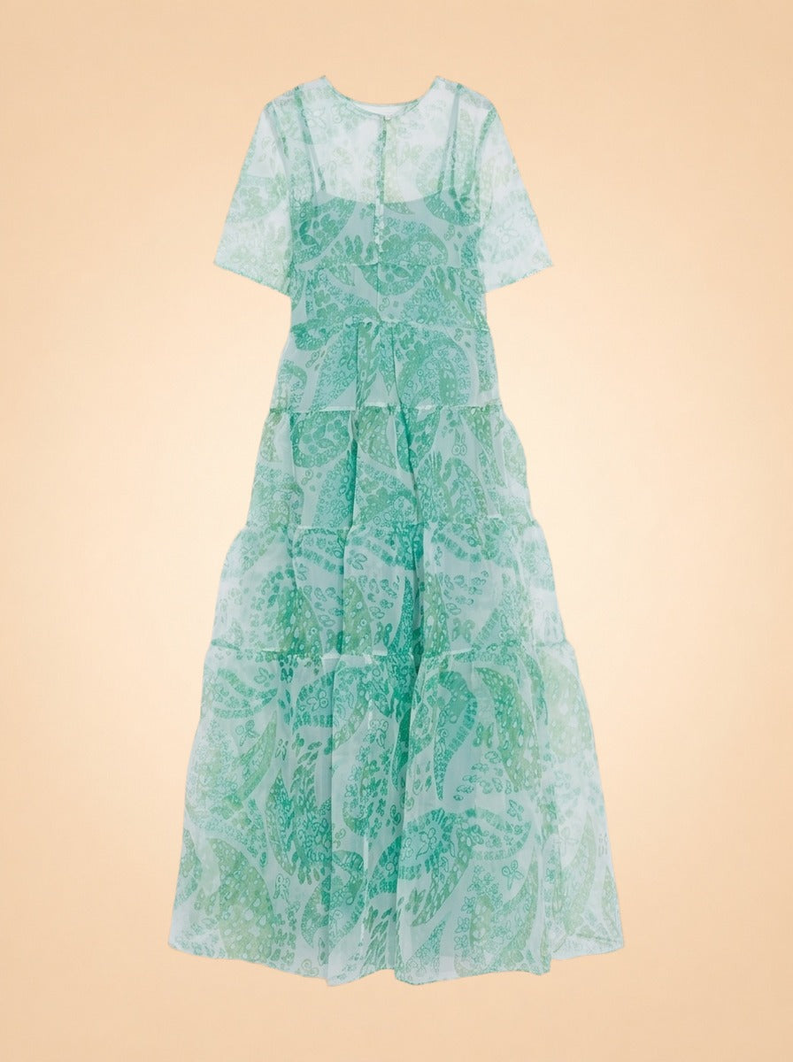 Green Paisley Floral Dress ghost_front