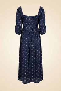 Navy Eddy Dress - back