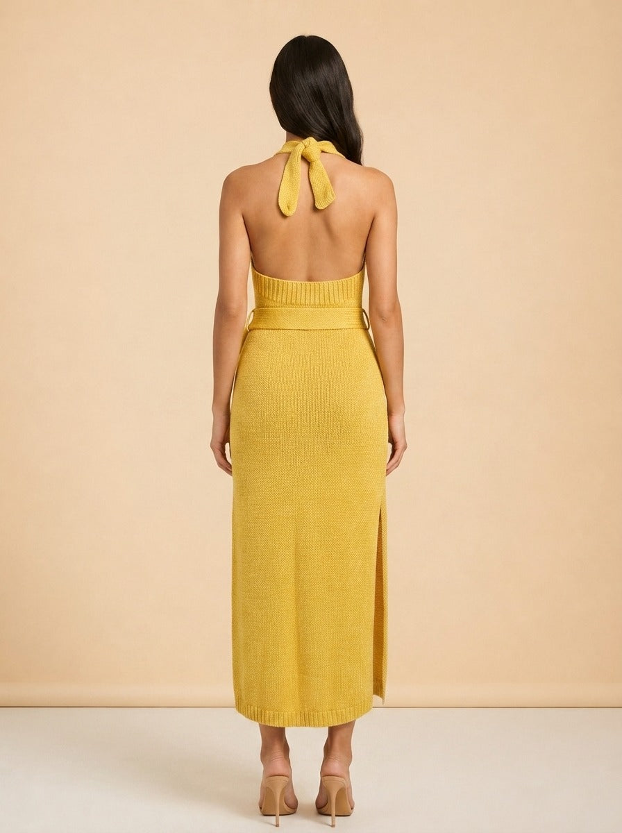 Halterneck Midi Length Dress