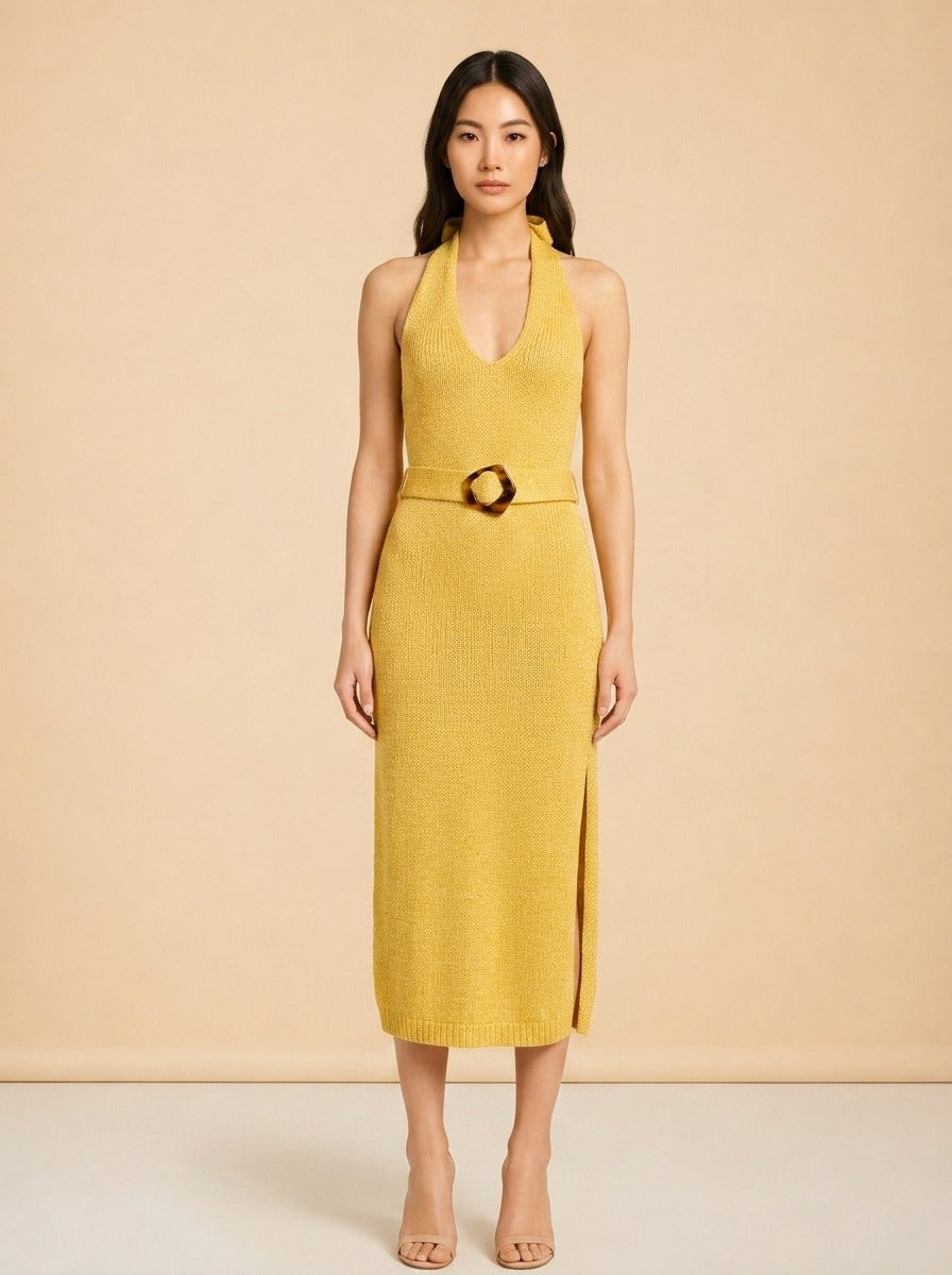 Halterneck Midi Length Dress