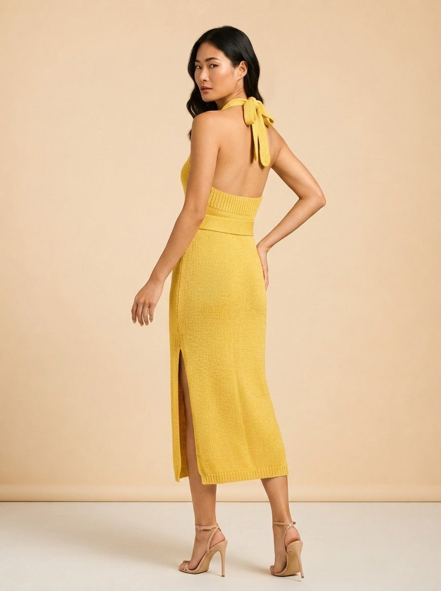 Halterneck Midi Length Dress