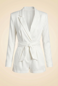 Harley White Blazer Romper Snakeskin
