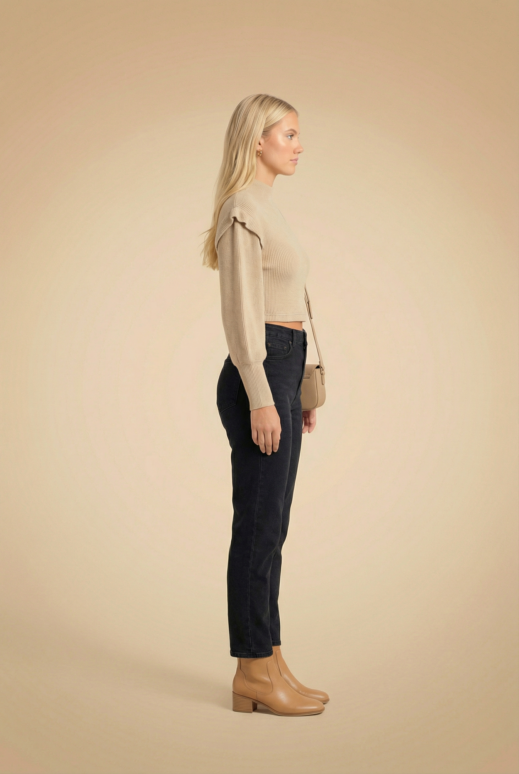 Rib Puff Sleeve Pullover