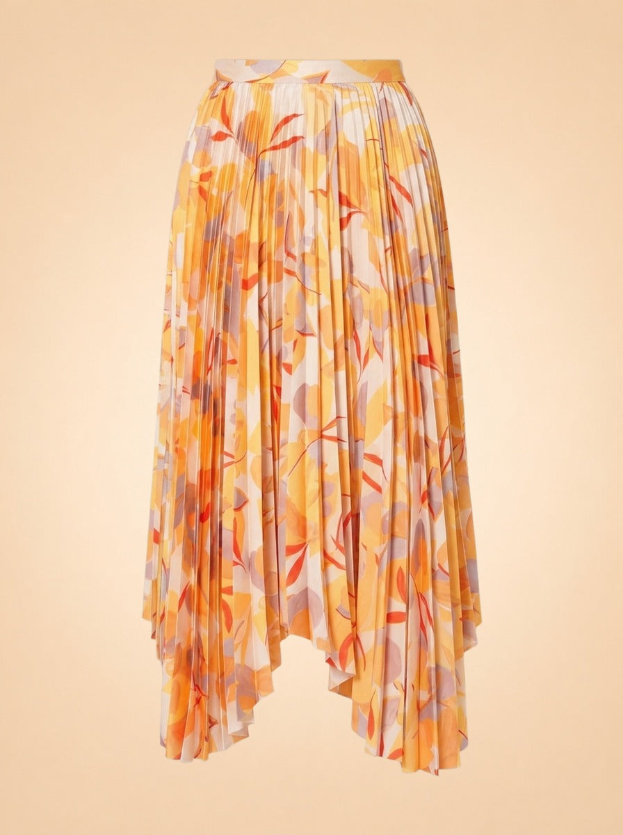 Hooper Pleated Asymmetrical Skirt