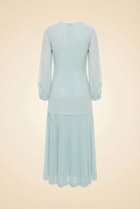 Tuckernuck Ice Blue Chiffon Pleated Lorraine Dress - back