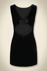 Michaela Cutout Bow-Embellished Velvet Mini Dress