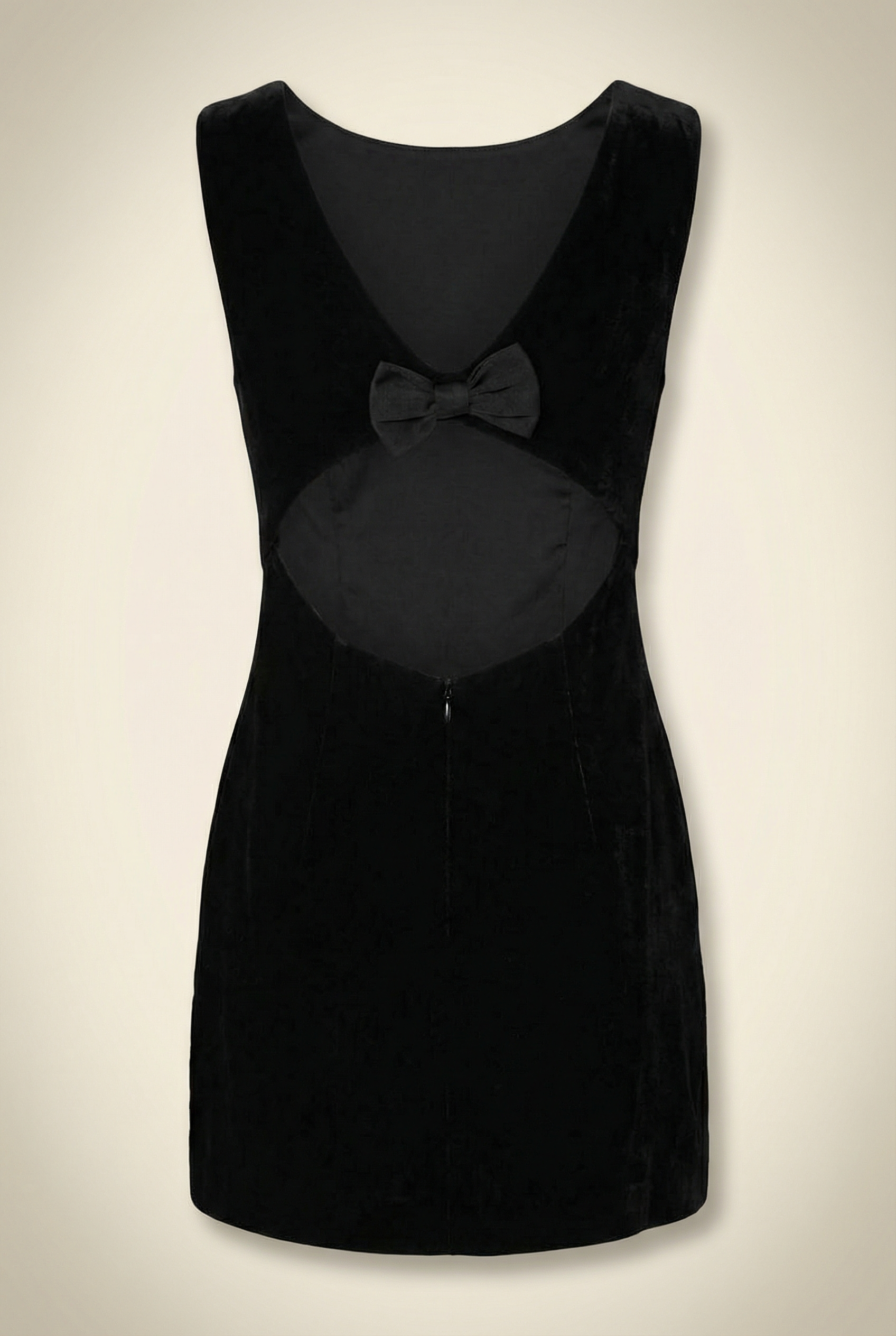 Michaela Cutout Bow-Embellished Velvet Mini Dress