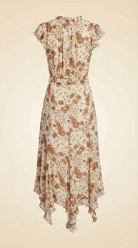 Paige Eleonora Printed Silk Ruffled Midi-Dress - back