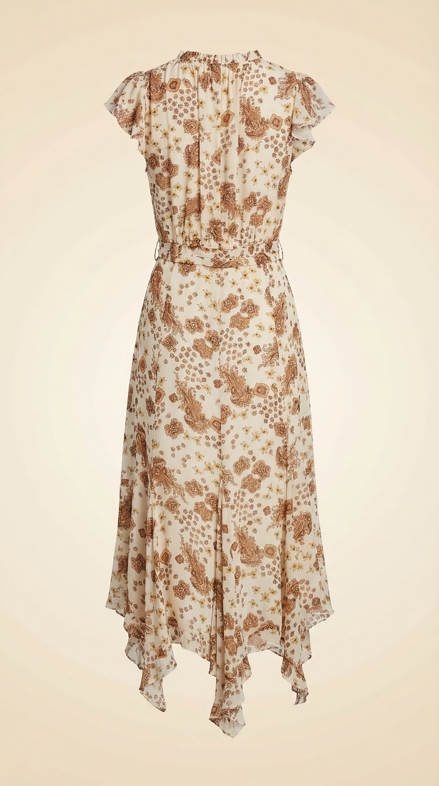 Paige Eleonora Printed Silk Ruffled Midi-Dress - back