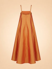Josephine Draped Taffeta Gown in Marigold — Palmier