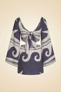 Johanna Ortiz Wave After Wave Organic Linen Mini Dress - back