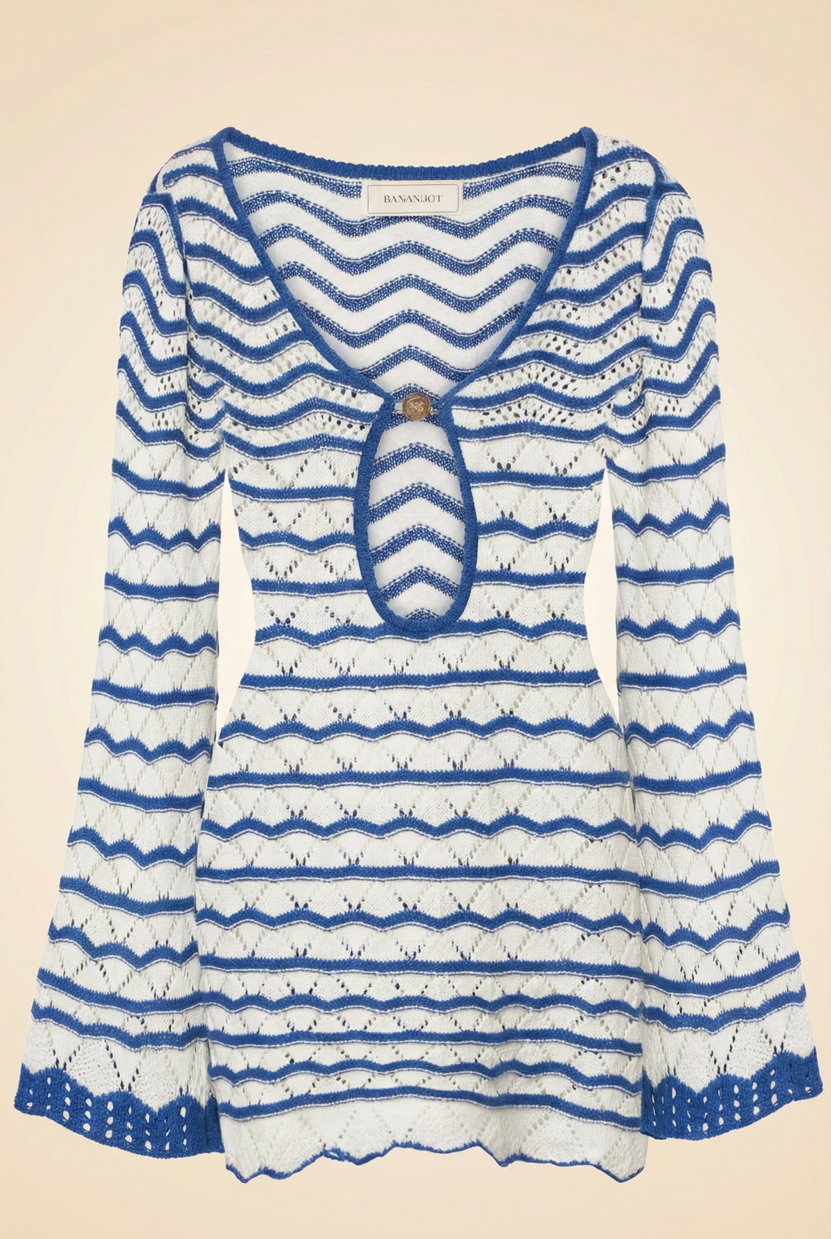 Bananhot Rey Striped Crochet Beach Dress