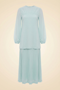 Tuckernuck Ice Blue Chiffon Pleated Lorraine Dress