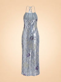 Jacquemus La Robe Le Coup de Soleil (blue/silver sequin) — back