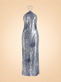 Jacquemus La Robe Le Coup de Soleil (blue/silver sequin) — front
