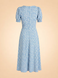 Lacey Floral Print Woven Midi Dress ghost_back