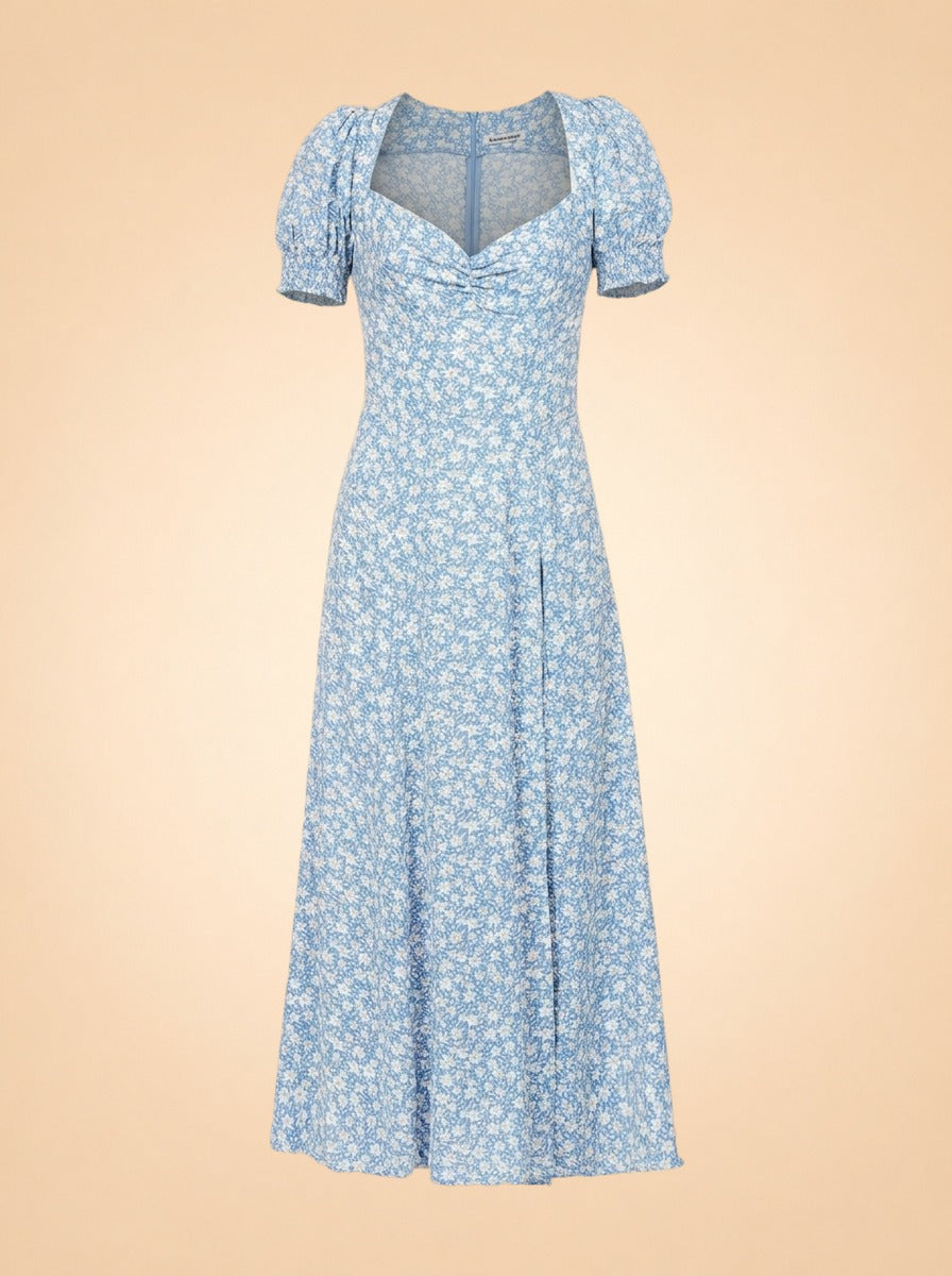 Lacey Floral Print Woven Midi Dress ghost_front