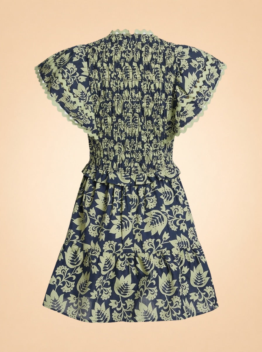 Linda Ruffle-Sleeve Dress ghost_back